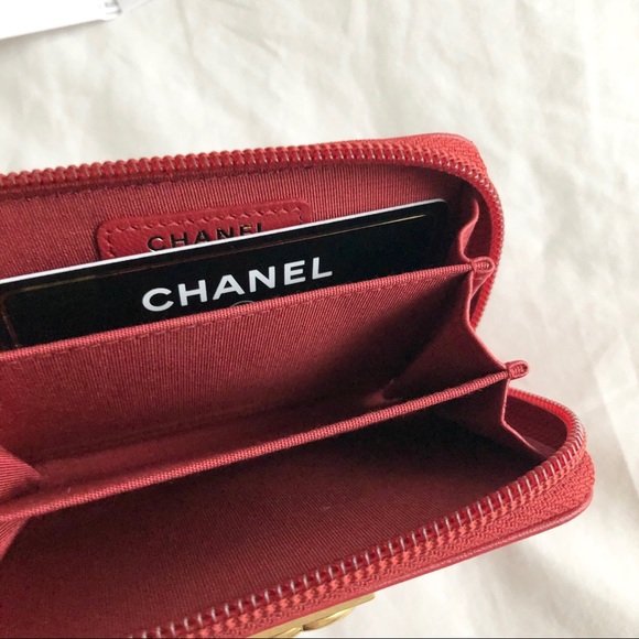 Chanel Boy Zippy Cardholder Red - Picture 3 of 4